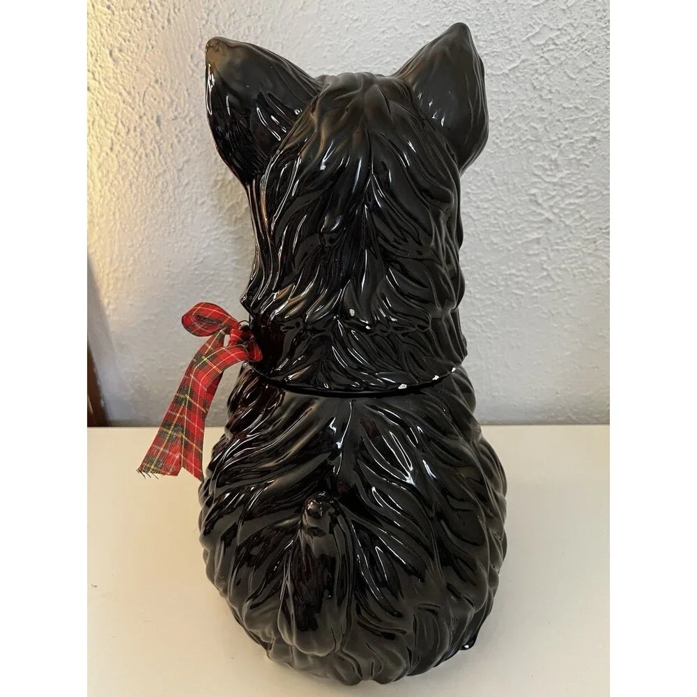 Vintage Black Scottish Terrier Ceramic Cookie Jar